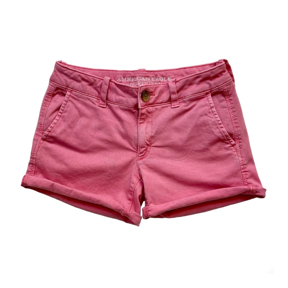🌹2 for $20🌹 American Eagle Outfitters Pink Midi Cuffed Shorts Size 2